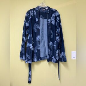 LOGO Lavish Floral Blue Jean Jacket